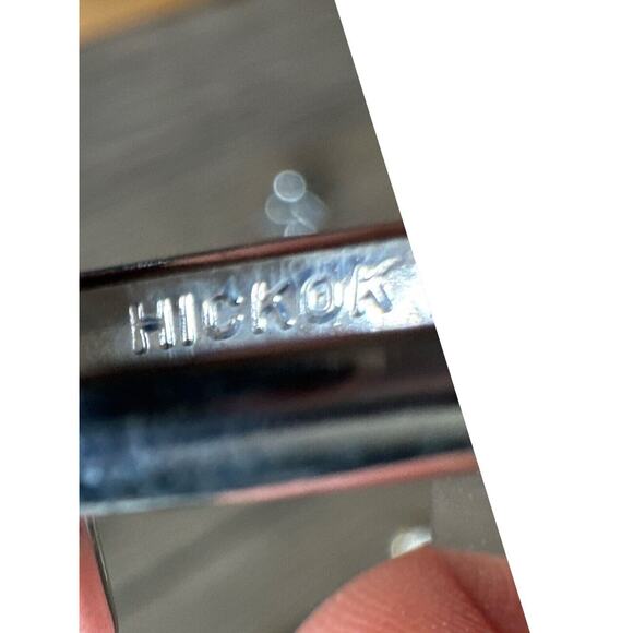 Vintage Hickok Cufflinks Rectangle Silver Tone Faux Diamond Swivel Bar Toggle - Picture 3 of 7